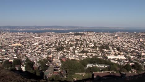 Panoramaschwenk-Von-San-Francisco,-Gefilmt-Von-Twin-Peaks