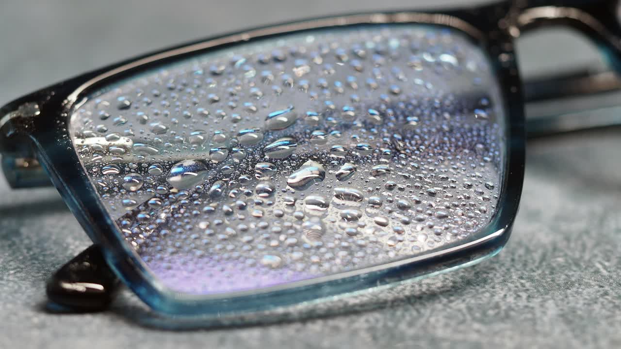 Eyeglasses with Water Droplets