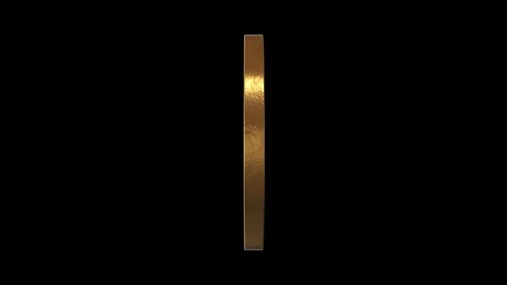 Horse medallion hieroglyph chinese horoscope. Metal gold. Alpha channel