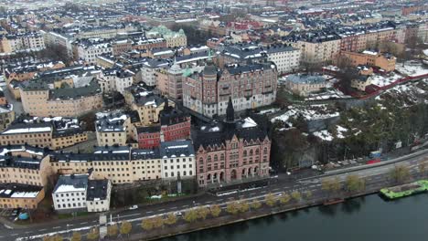 drone view in stockholm, sweden