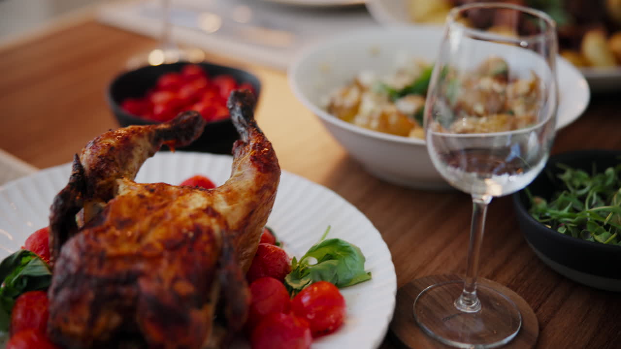 Zoom, food or meal with chicken