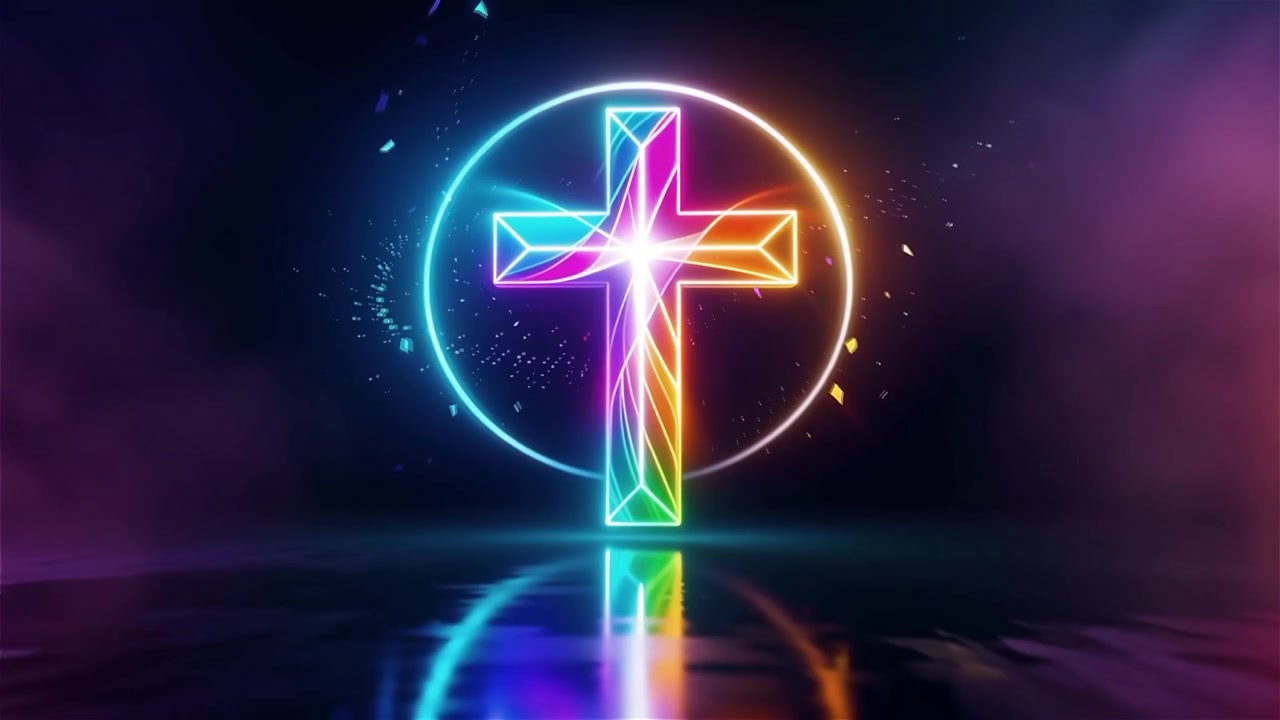 Christian Cross Heavenly Light Worship Background