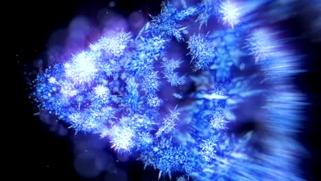 shinning winter symbol with beauty snowflakes. vortex from spin snow. winter pattern. beauty dancing snowflakes. abstract loop animation.