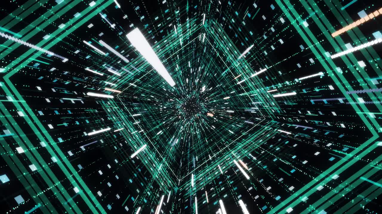 Abstract Digital Tunnel with Light Effects