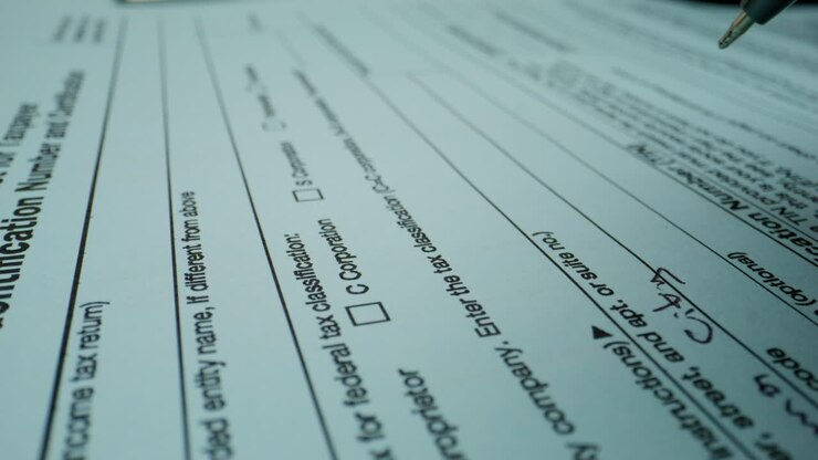 Filling out a Tax Form