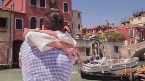 couple in love kissing in venice