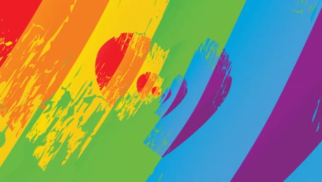 animación de múltiples signos de corazón en colores del arco iris