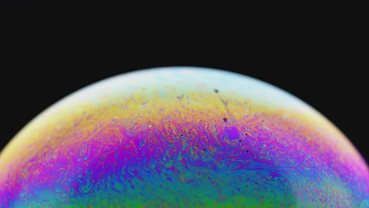 매크로 비누 거품 다채로운 사이키델릭