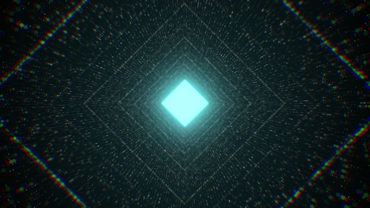 Abstract Glowing Tunnel with Geometric Pattern