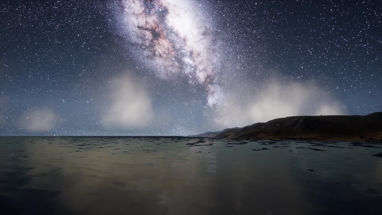 la galaxia de la vía láctea sobre una isla tropical