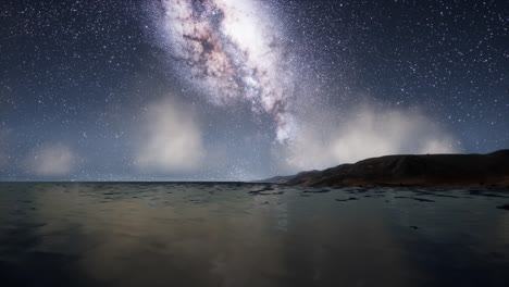 milky way galaxy over tropical island