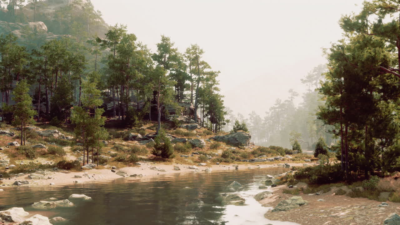 Tranquil River in the Mountains