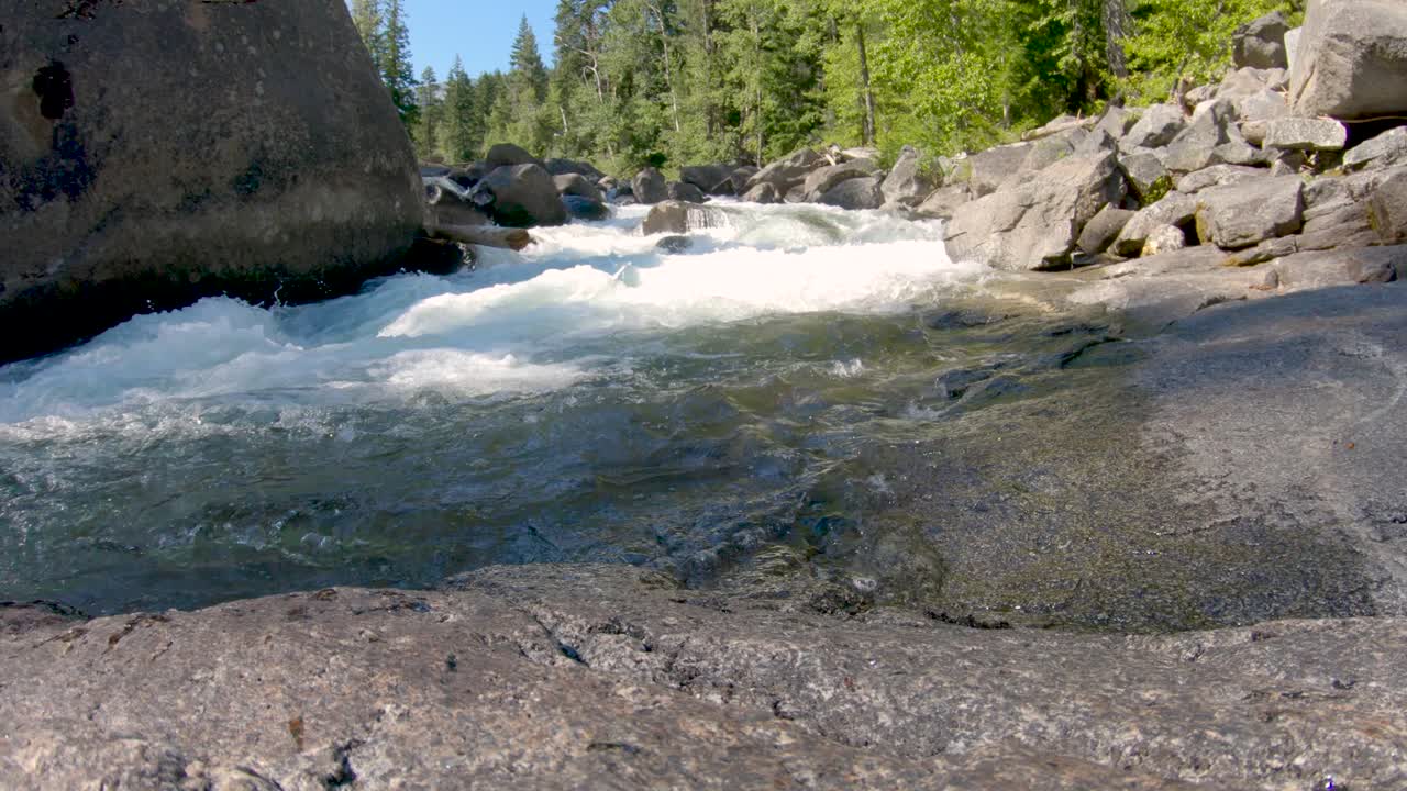 Slow motion of water, rapids of Icicle Creek Leavenworth, Washington