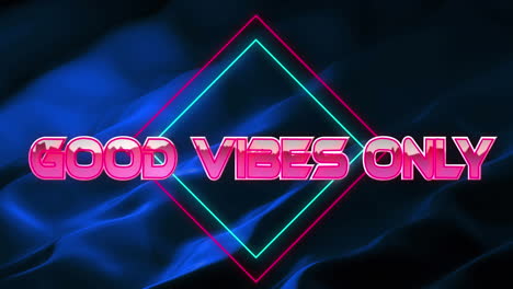 animation of good vibes only in digital abstract space