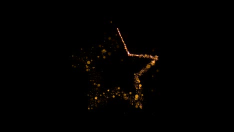 particles star sparkle. gold glitter particles background. loop