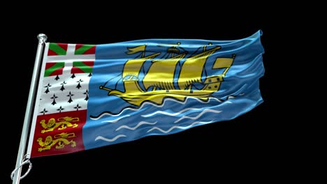 4k bandera muy detallada de saint pierre y miquelon - bandera de saint pierre y miquelon de alto detalle - bandera nacional de saint pierrey miquelon patrón de ondas elementos en bucle