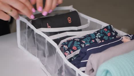 clothes organization in a drawer