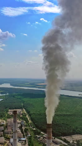 air pollution of industry. air pollution from power plant chimney