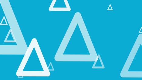 animation of white triangles pointing up moving on blue background