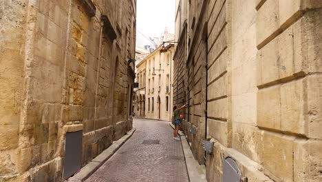 empty cobblestone street with historic buildings