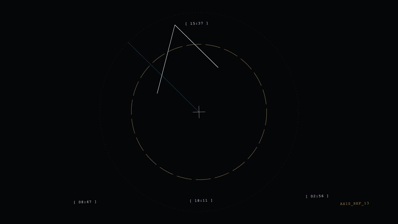 Abstract Digital Radar Interface with Rotating Geometric Lines