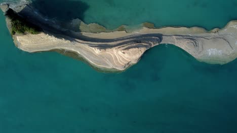 Aerial-top-down-of-corfu-island-in-Greece,-top-holiday-summer-destination-for-tourism-in-europe