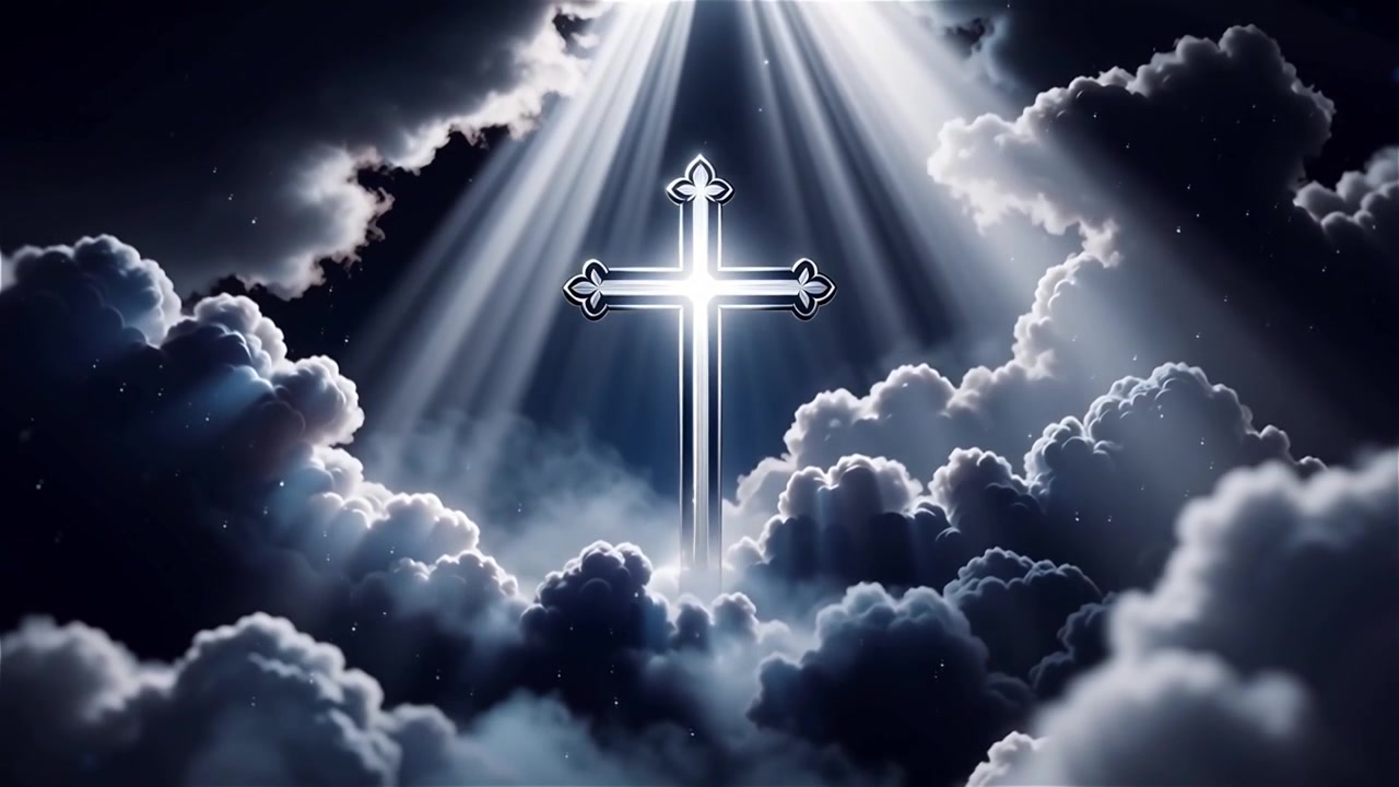Christian Cross Heavenly Light Worship Background