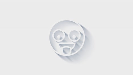 white line smile face icon isolated with long shadow. smiling emoticon. happy smiley chat symbol.