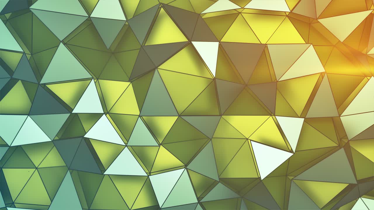 Polygonal surface with color gradient seamless loop 3D render animation