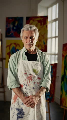older artist in his studio