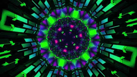 neon tunnel kaleidoscope visuals