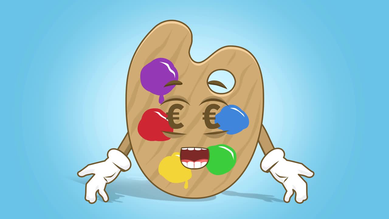 만화 예술가 색상 패 유로 표지 얼굴 애니메이션 알파 매트