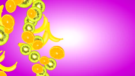 animation von hochwertigen 4k-früchten verschiedener sorten