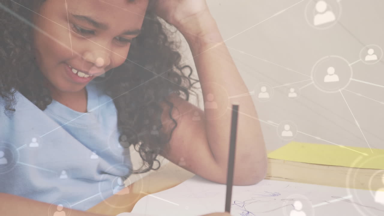 animación de redes de conexiones sobre escolares en el aula