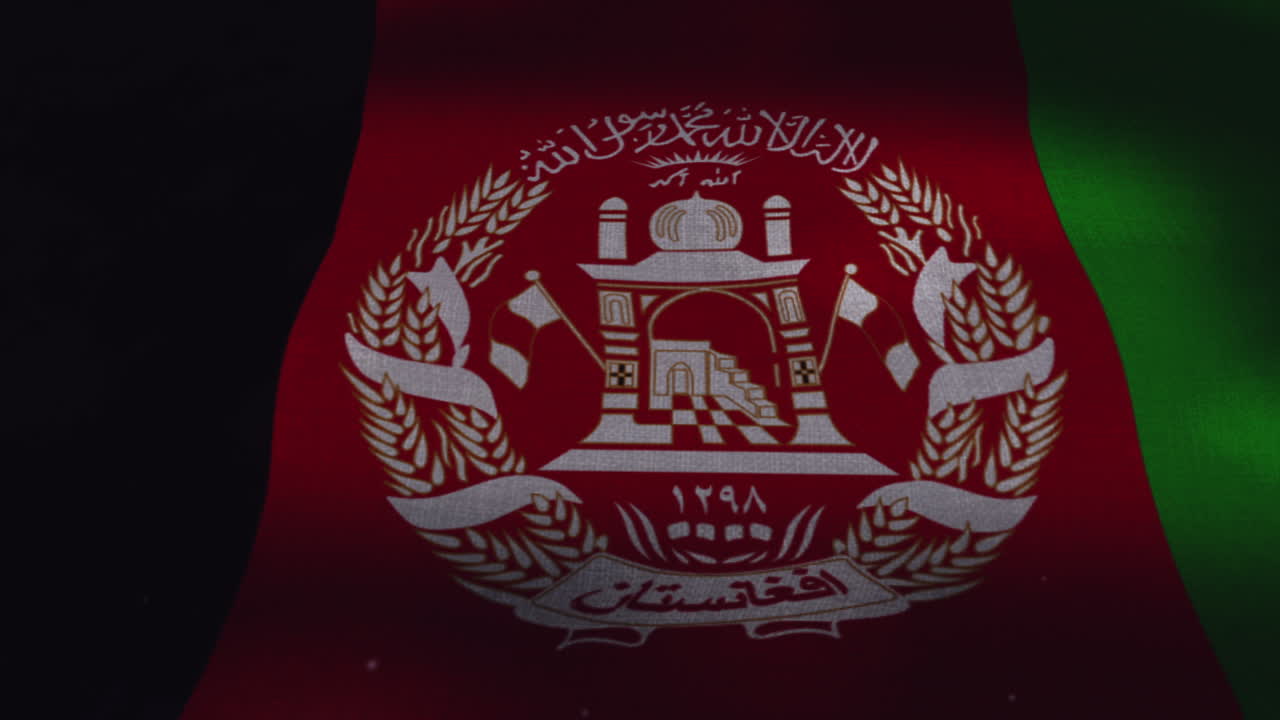 la bandera nacional de afganistán ondeando