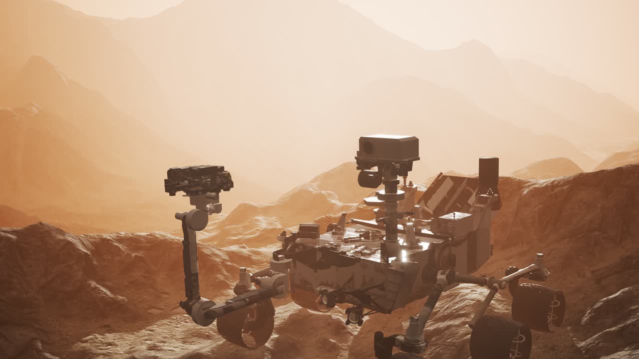Curiosity Mars Rover exploring the surface of red planet