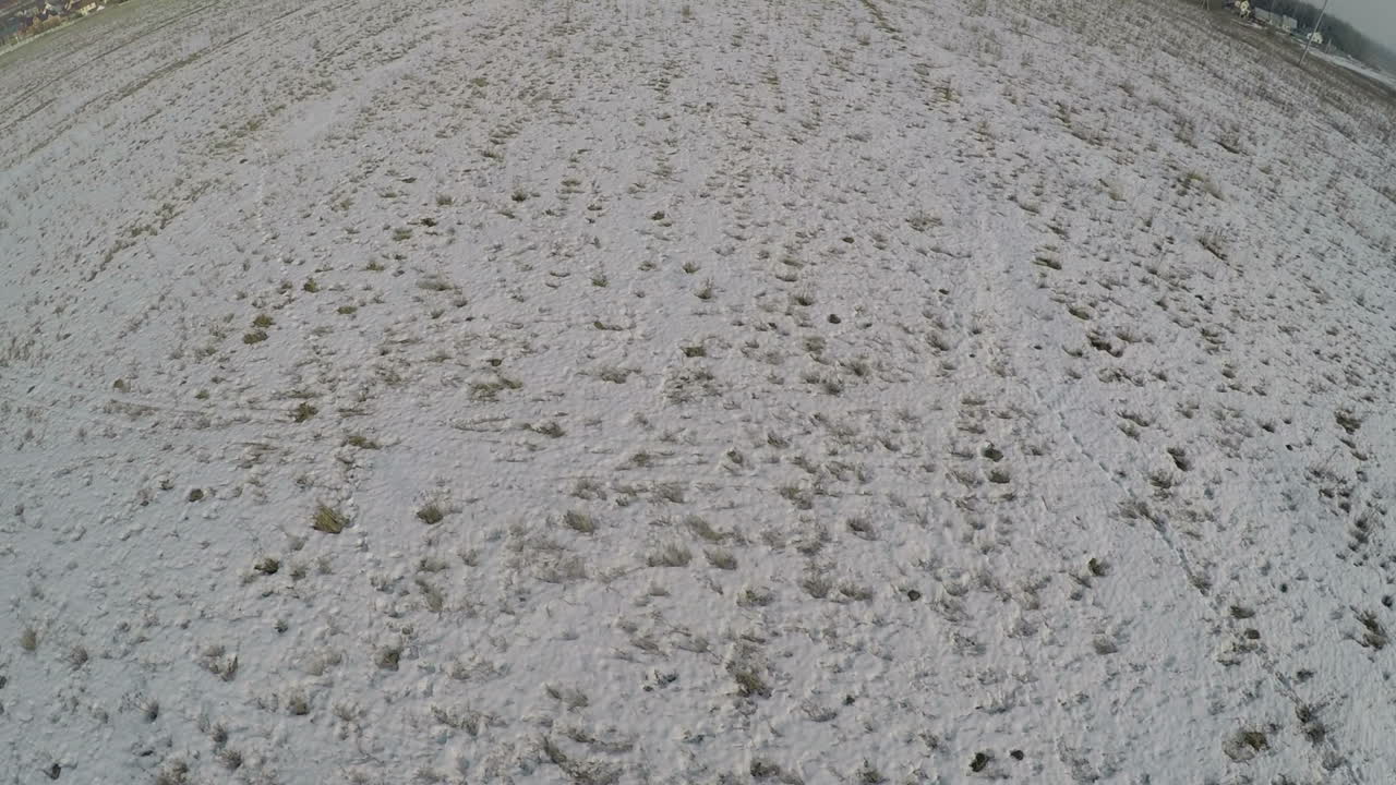 러시아 의 눈 인  과 마을 의 겨울 공중 풍경