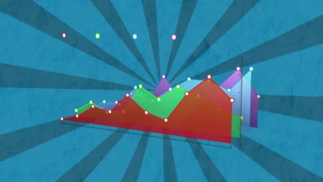 Animation-Von-Statistiken-Und-Datenverarbeitung-über-Sich-Drehenden-Blauen-Streifen
