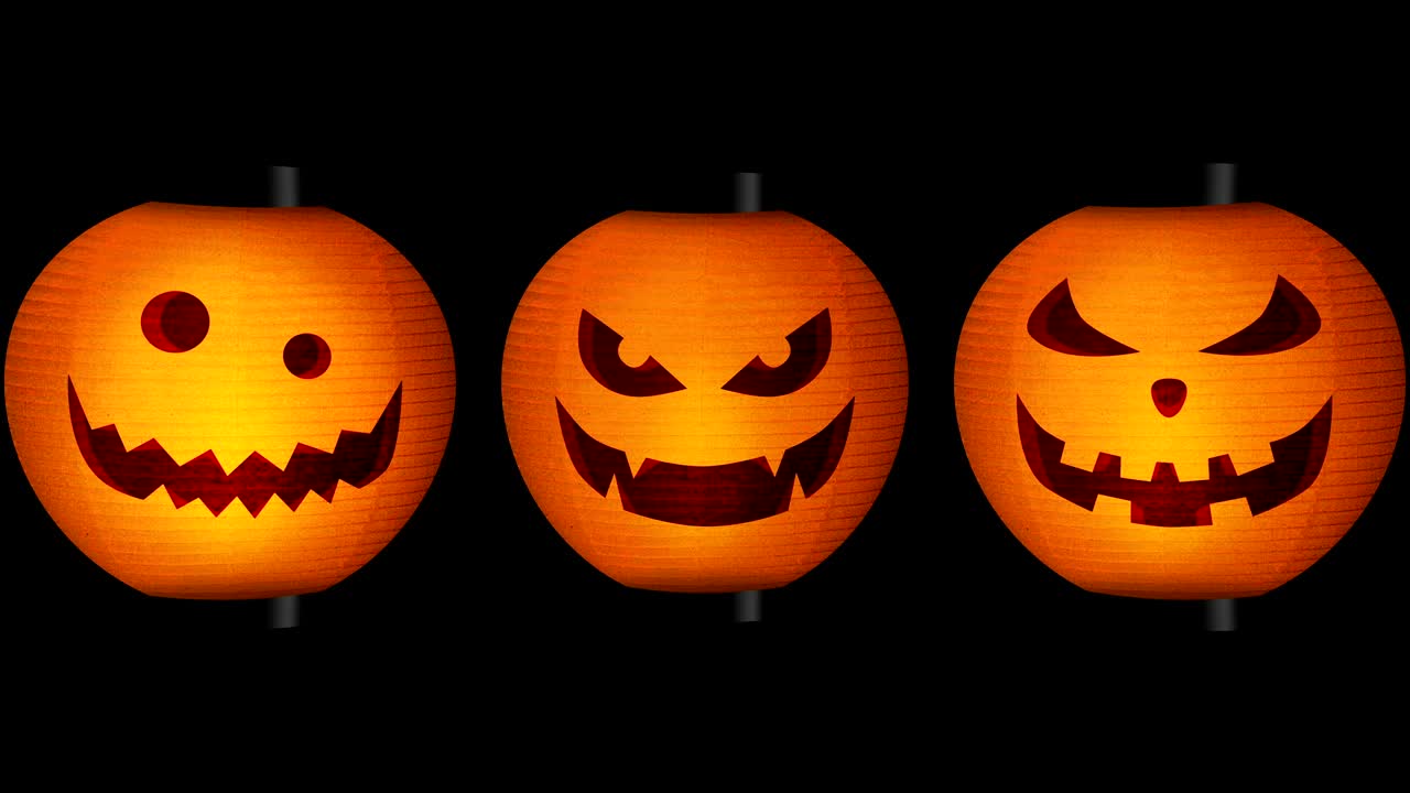 linternas de calabaza de halloween, en bucle