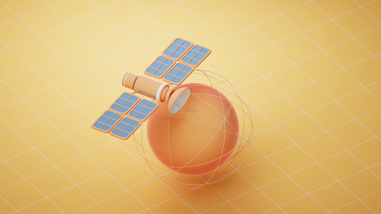 만화 행성 구와 위성, 3d 렌더링