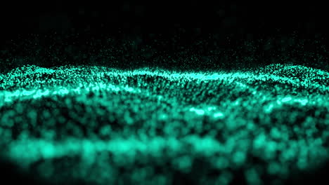 animation of green glowing mesh moving on black background