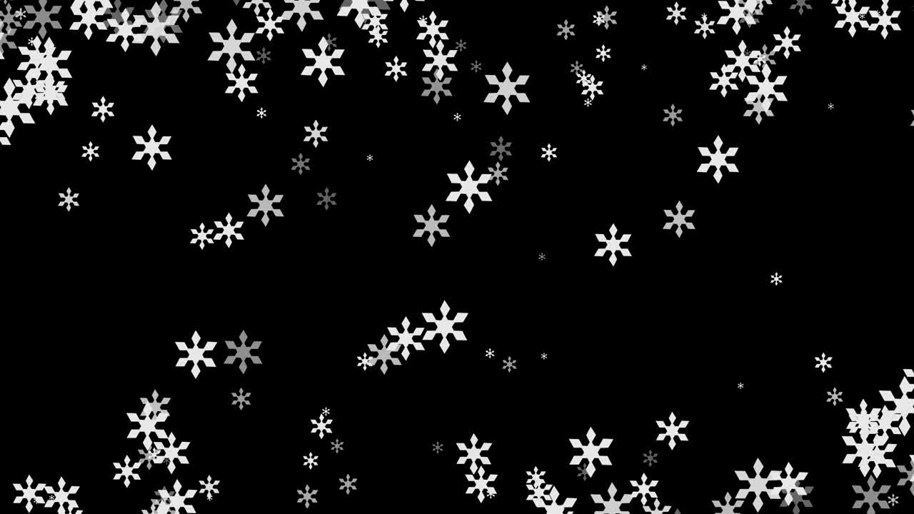Abstrakt julebakgrunn med hvite snøflak på svart