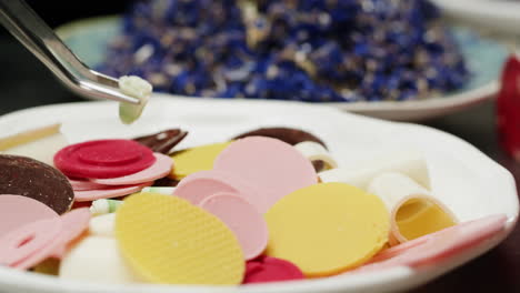 assorted colorful chocolate pieces