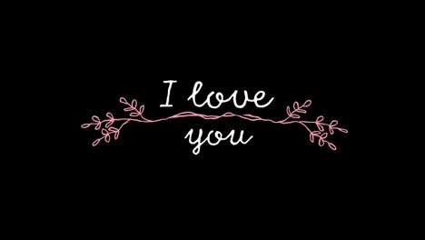 animation of i love you in white letters on black background