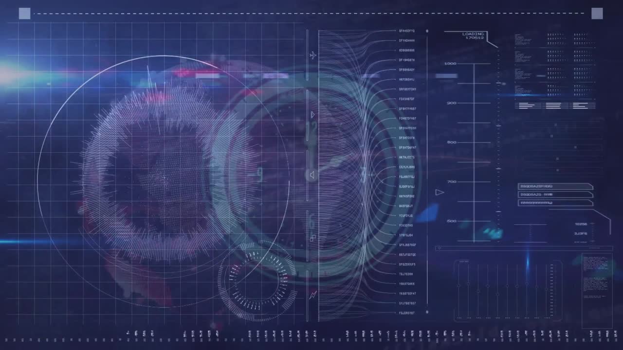 animación del reloj y procesamiento de datos diversos en pantalla digital