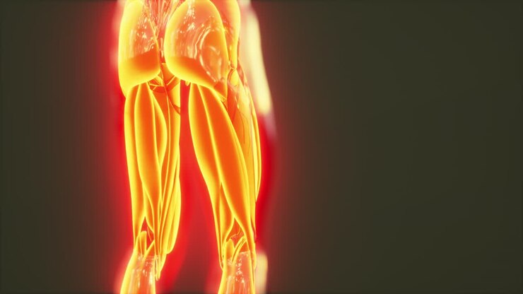 Human muscular system anatomical infographic