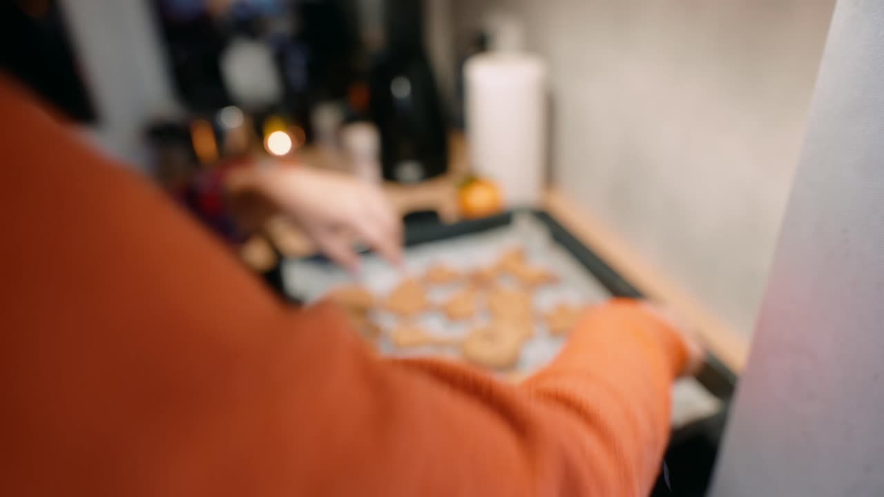 Gingerbread cookies on a tray