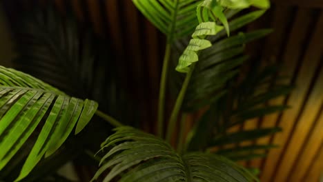 artificial plants with plastic realistic leaves and plants