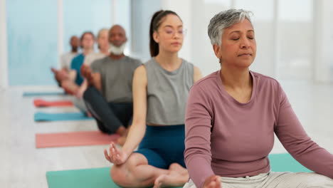 Menschen,-Yoga-Kurs-Und-Lotus