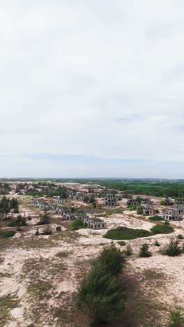 aerial view of the beautiful coastline with long sandy beaches.
